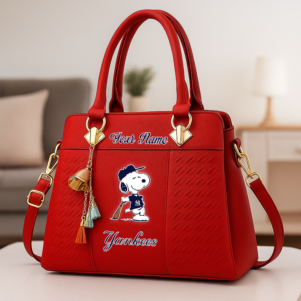 LIMITED EDITION - NEW CUSTOMIZED MLB01 NYY NY YANKEES ZIP HANDBAG MULTICOLOR