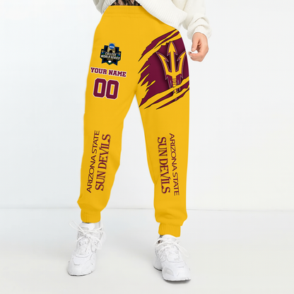 LIMITED DROP - NEW CUSTOMIZED COLLEGE WORLD SERIES NCAA02 ASS ARIZONA STATE SUN DEVILS UNISEX LONG PANTS