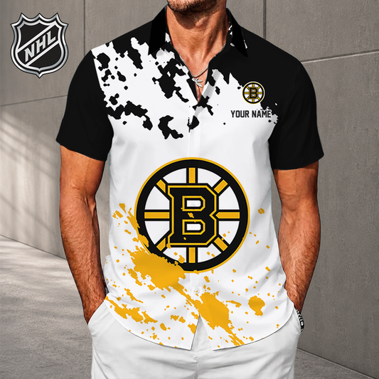 LIMITED EDITION - NEW CUSTOMIZED NHL02 BTB BOSTON BRUINS UNISEX HAWAIIAN SHIRT