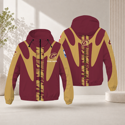 FINAL SALE - NEW CUSTOMIZED NBA02 CCA CLEVELAND CAVALIERS WINDBREAKER JACKET