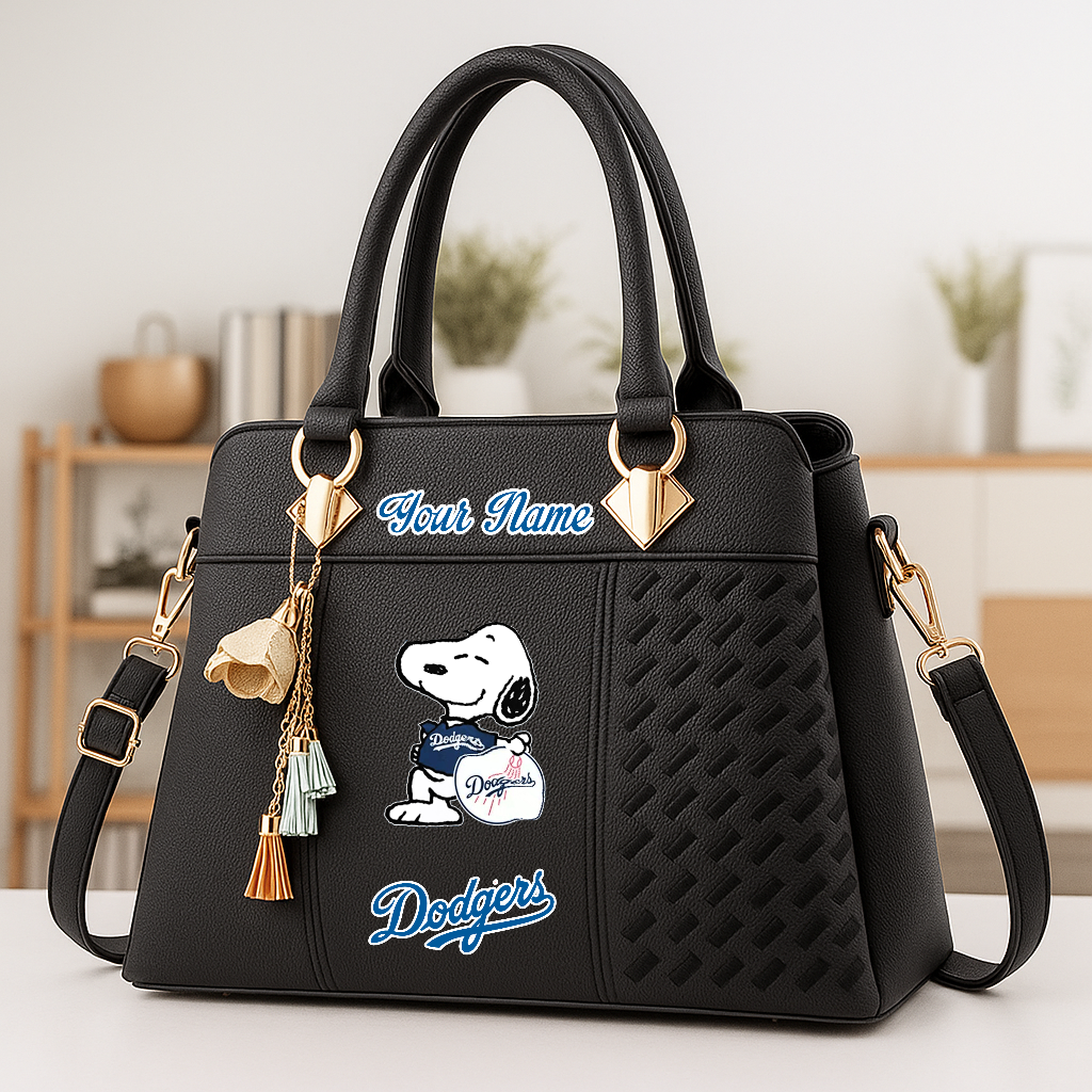 LIMITED EDITION - NEW CUSTOMIZED MLB02 LAD LA DODGERS ZIP HANDBAG MULTICOLOR