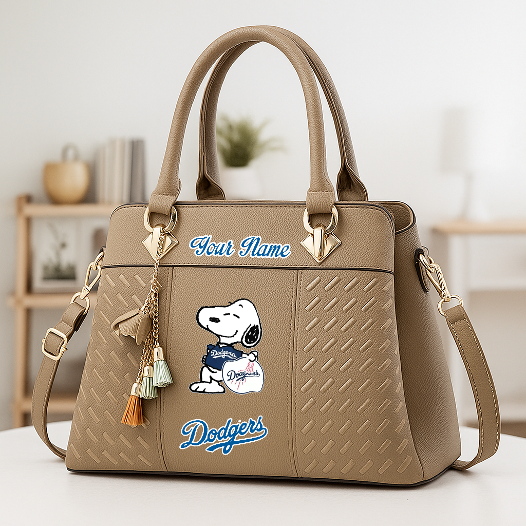 LIMITED EDITION - NEW CUSTOMIZED MLB02 LAD LA DODGERS ZIP HANDBAG MULTICOLOR