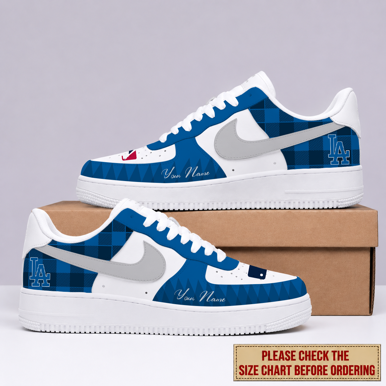 VIRAL EDITION - NEW CUSTOMIZED MLB02 LAD LOS ANGELES DODGERS AF1 SHOES