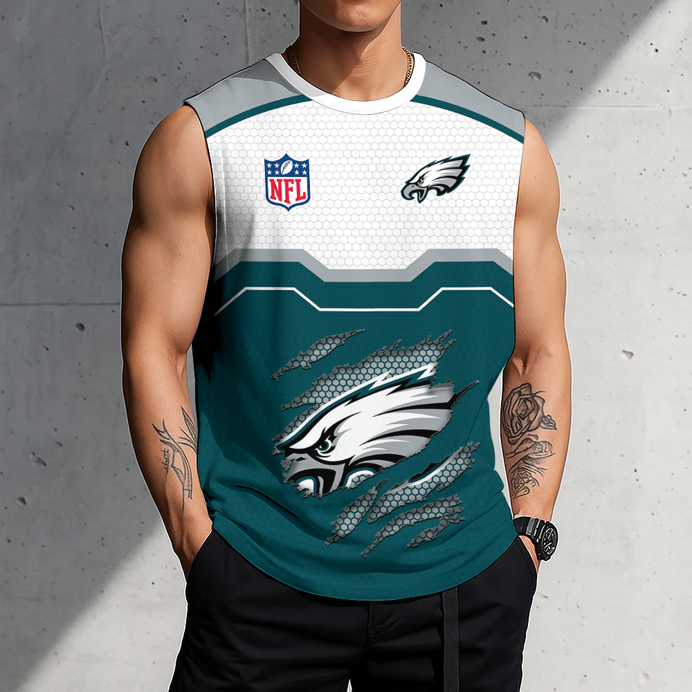 FINAL SALE - NEW CUSTOMIZED NFL02 PPE PHILADELPHIA EAGLES MEN'S GYM SHIRT