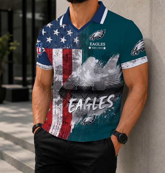 FINAL SALE - NEW CUSTOMIZED NFL02 PPE PHILADELPHIA EAGLES POLO SHIRT