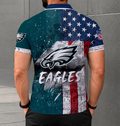 FINAL SALE - NEW CUSTOMIZED NFL02 PPE PHILADELPHIA EAGLES POLO SHIRT