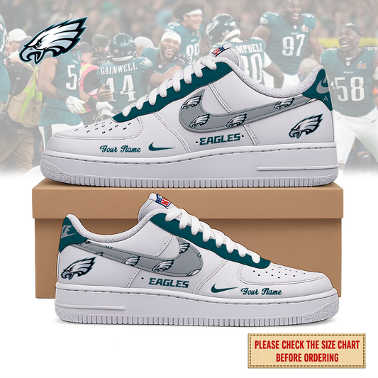 VIRAL EDITION - NEW CUSTOMIZED NFL02 PPE PHILADELPHIA EAGLES AF1 SHOES