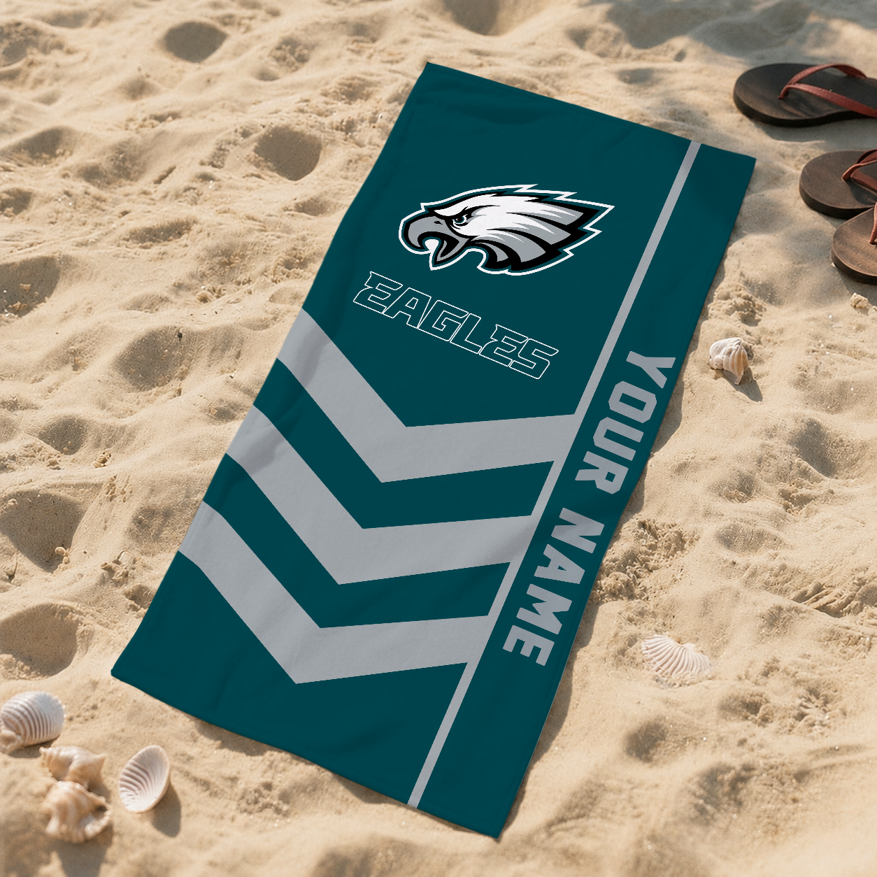 HOT DEAL - NEW CUSTOMIZED NFL02 PPE PHILADELPHIA EAGLES BEACH TOWEL