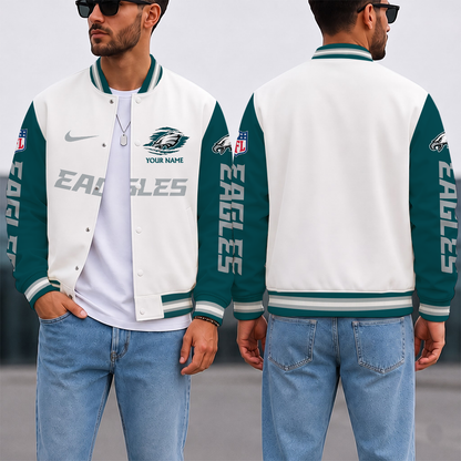 SPECIAL EDITION - NEW CUSTOMIZED NFL02 PPE PHILADELPHIA EAGLES SATIN VARSITY & BASEBALL JACKET