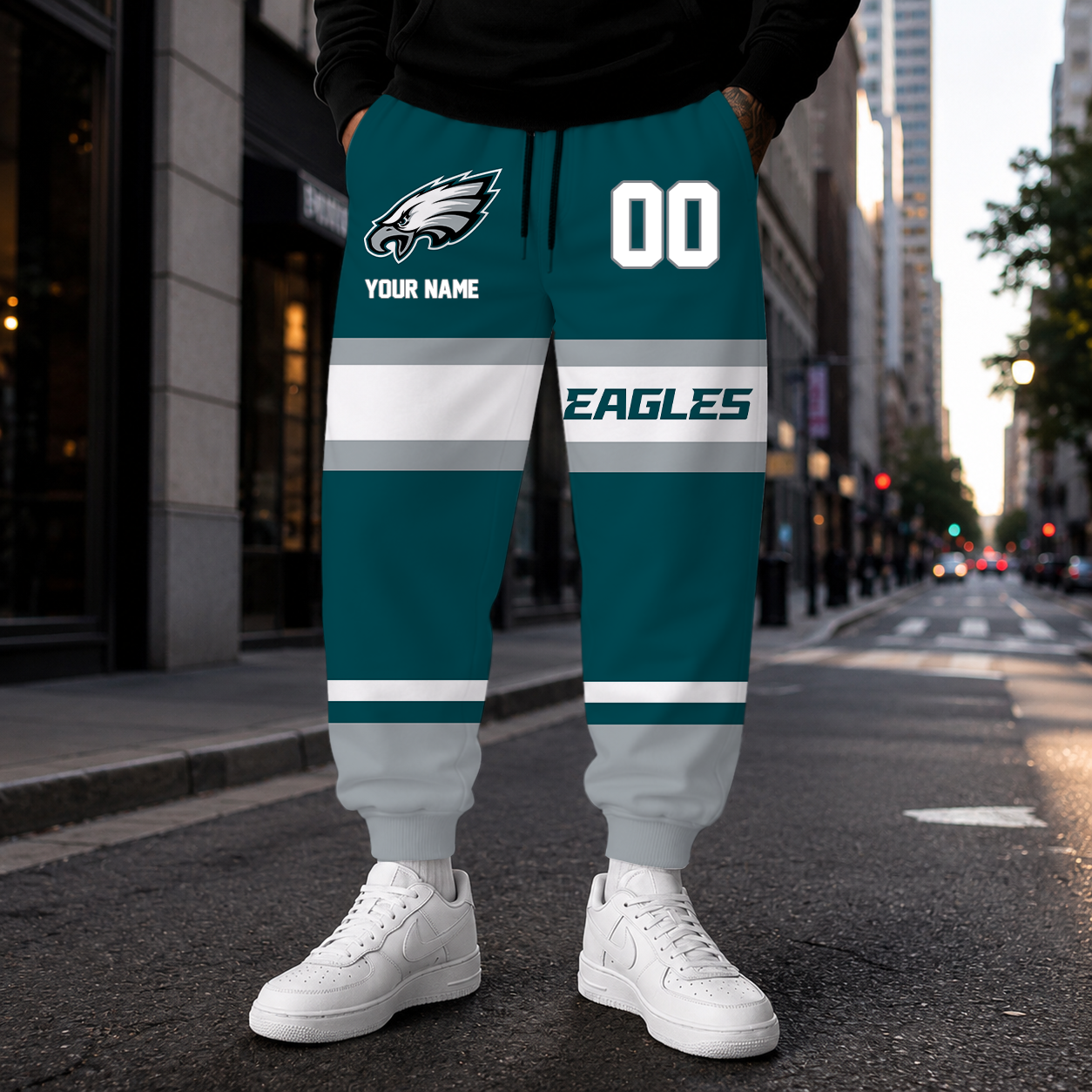 EXCLUSIVE EDITION - NEW CUSTOMIZED NFL02 PPE PHILADELPHIA EAGLES SWEATPANTS