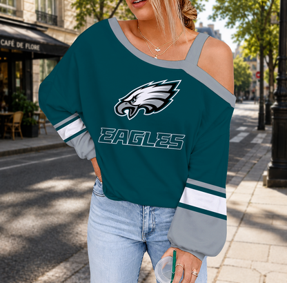 LIMITED EDITION - NEW CUSTOMIZED NFL02 PPE PHILADELPHIA EAGLES DROP SHOULDER SWEATSHIRT