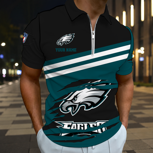 FINAL SALE - NEW CUSTOMIZED NFL02 PPE PHILADELPHIA EAGLES T-SHIRT, POLO SHIRT, ZIP POLO SHIRT, SWEATSHIRT, HOODIE & ZIP HOODIE