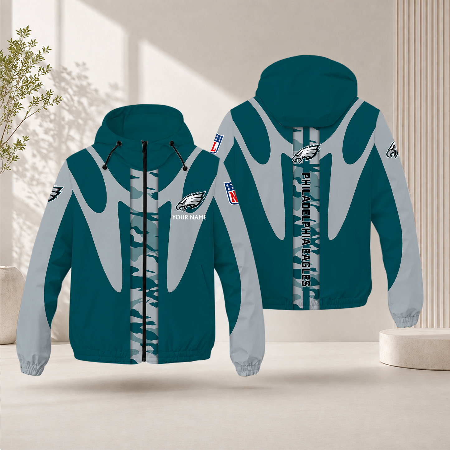 FLASH SALE - NEW CUSTOMIZED NFL02 PPE PHILADELPHIA EAGLES WINDBREAKER JACKET