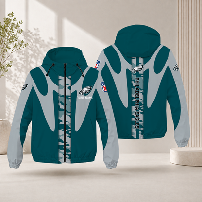FLASH SALE - NEW CUSTOMIZED NFL02 PPE PHILADELPHIA EAGLES WINDBREAKER JACKET
