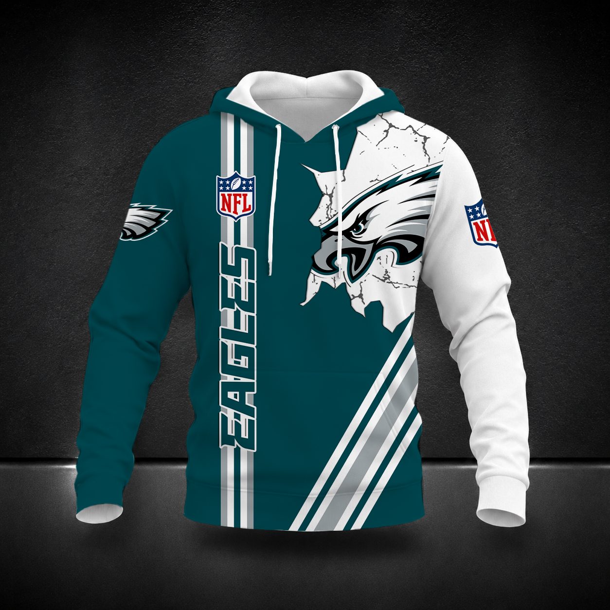 FINAL SALE- NEW CUSTOMIZED NFL02 PPE PHILADELPHIA EAGLES T-SHIRT, POLO SHIRT, ZIP POLO SHIRT, SWEATSHIRT, HOODIE & ZIP HOODIE