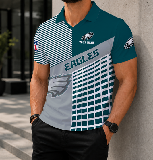 FINAL SALE - NEW CUSTOMIZED NFL02 PPE PHILADELPHIA EAGLES POLO SHIRT