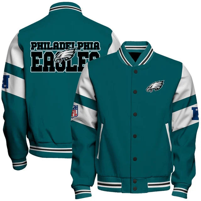 VIRAL EDITION - NEW CUSTOMIZED NFL02 PPE PHILADELPHIA EAGLES SATIN VARSITY & BASEBALL JACKET