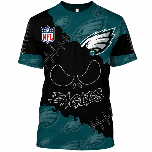 SPECIAL EDITION - NEW CUSTOMIZED NFL02 PPE PHILADELPHIA EAGLES HALLOWEEN SKULL APPAREL FOR FANS