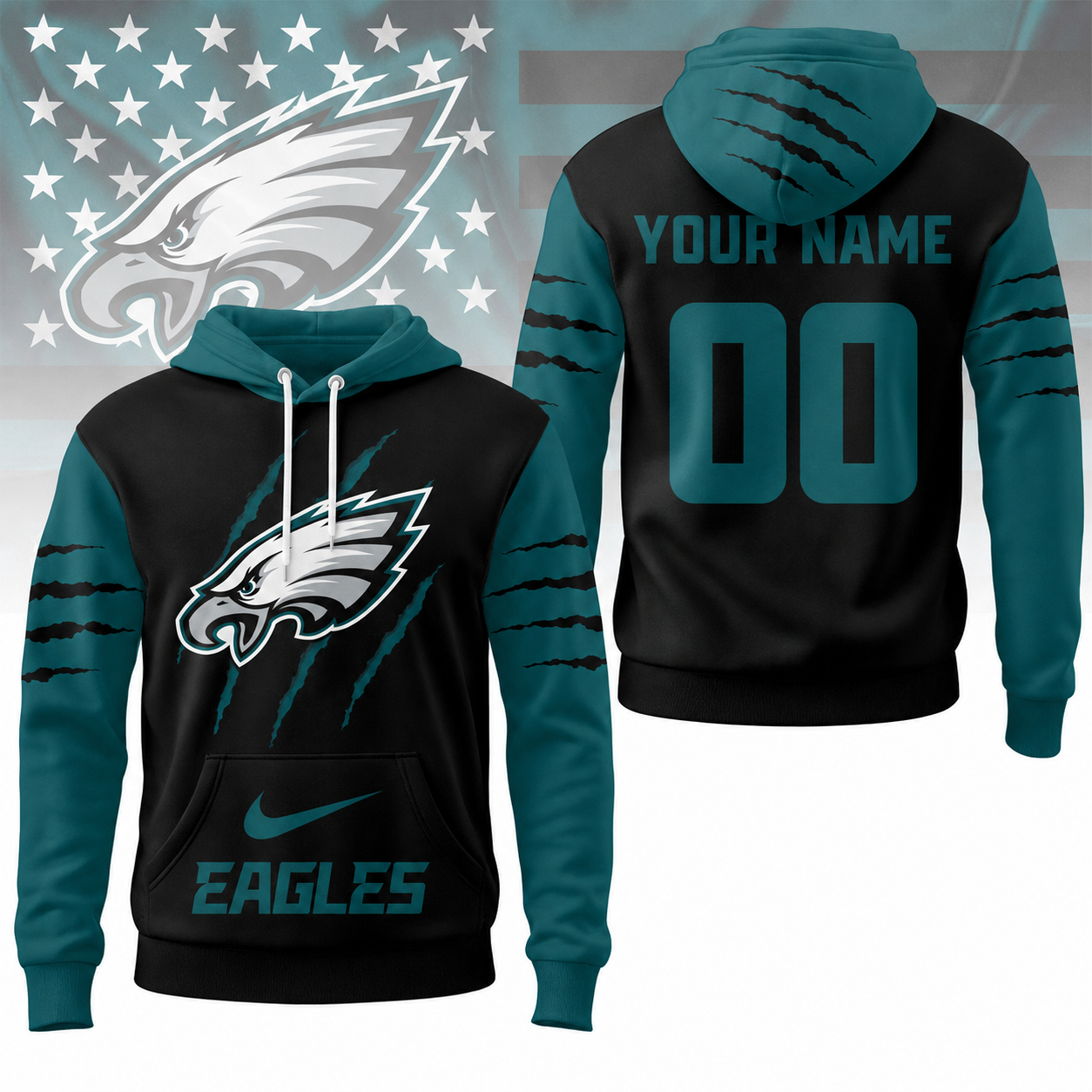 VIRAL EDITION - NEW CUSTOMIZED NFL02 PPE PHILADELPHIA EAGLES T-SHIRT, POLO SHIRT, ZIP POLO SHIRT, SWEATSHIRT, HOODIE & ZIP HOODIE