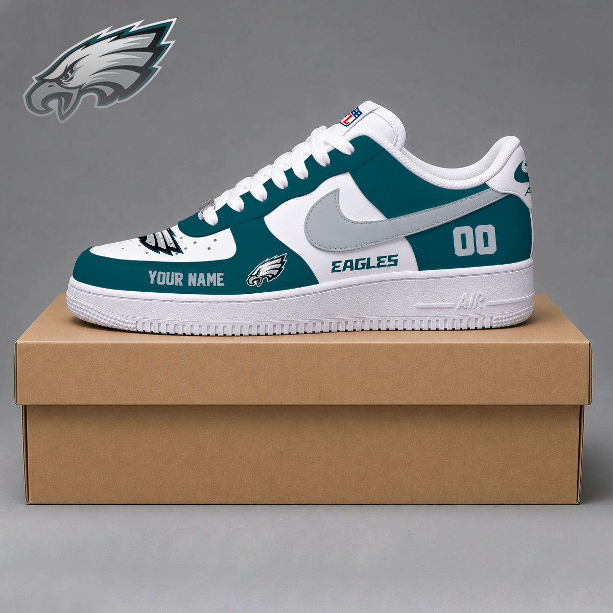 ELITE EDITION - NEW CUSTOMIZED NFL02 PPE PHILADELPHIA EAGLES AF1 SHOES