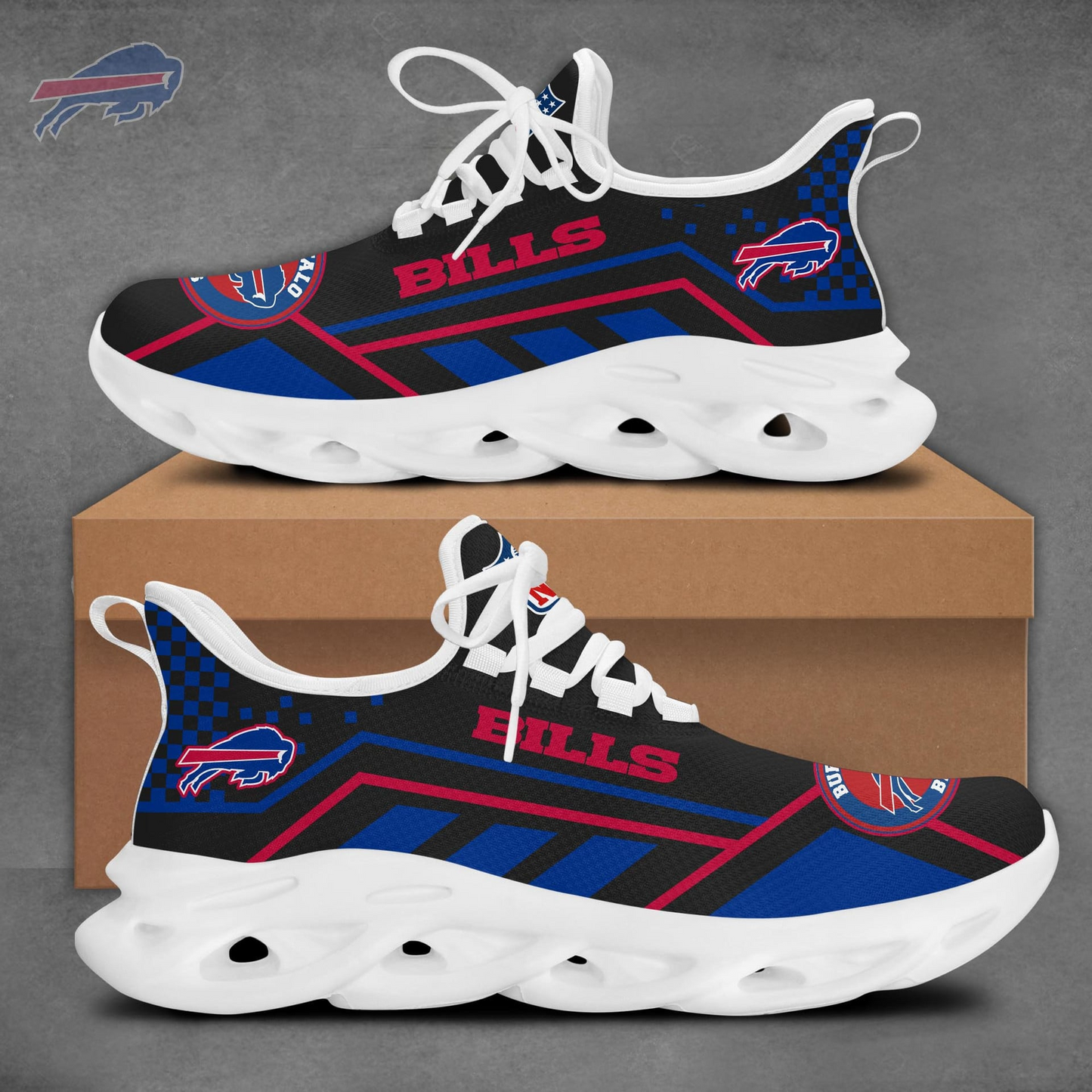 LIMITED EDITION - NEW CUSTOMIZED NFL03 BFB BUFFALO BILLS MAX SOUL SHOES