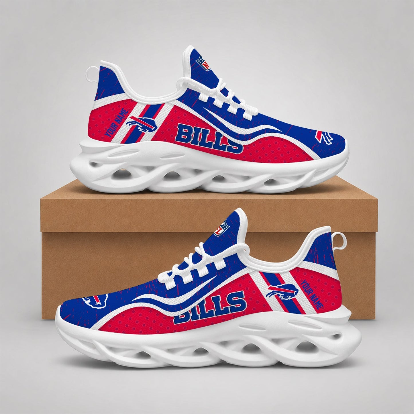 LIMITED EDITION - NEW CUSTOMIZED NFL03 BFB BUFFALO BILLS MAX SOUL SHOES
