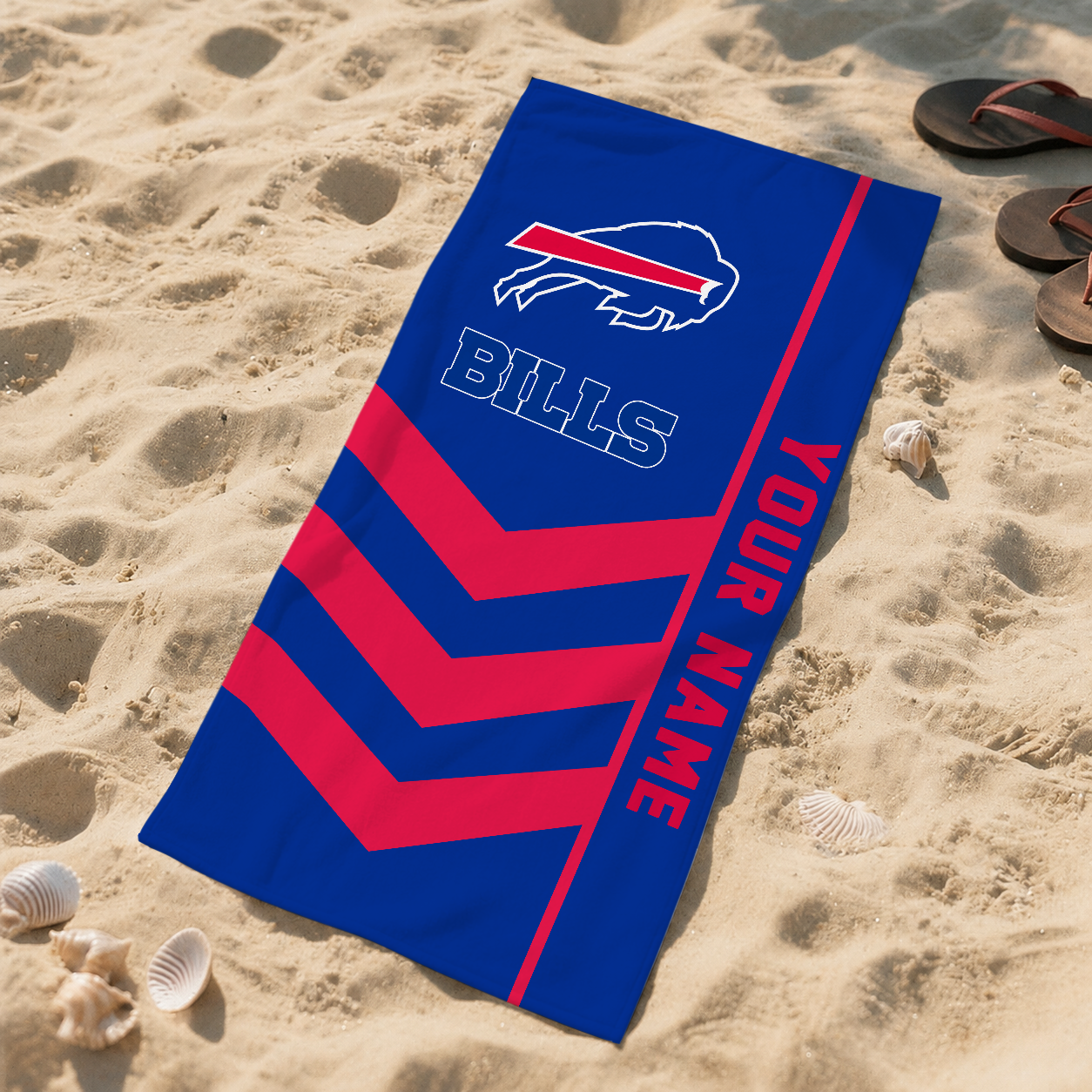 HOT DEAL - NEW CUSTOMIZED NFL03 BFB BUFFALO BILLS BEACH TOWEL