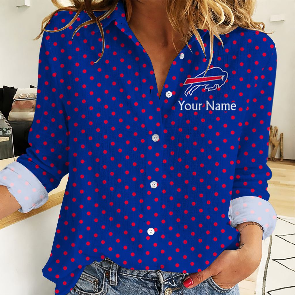 SPECIAL EDITION - NEW CUSTOMIZED NFL03 BFB BUFFALO BILLS WOMEN CASUAL SHIRT