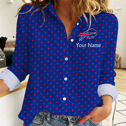 SPECIAL EDITION - NEW CUSTOMIZED NFL03 BFB BUFFALO BILLS WOMEN CASUAL SHIRT