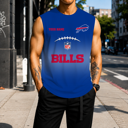 VIRAL EDITION - NEW CUSTOMIZED NFL03 BFB BUFFALO BILLS MEN'S GYM SHIRT