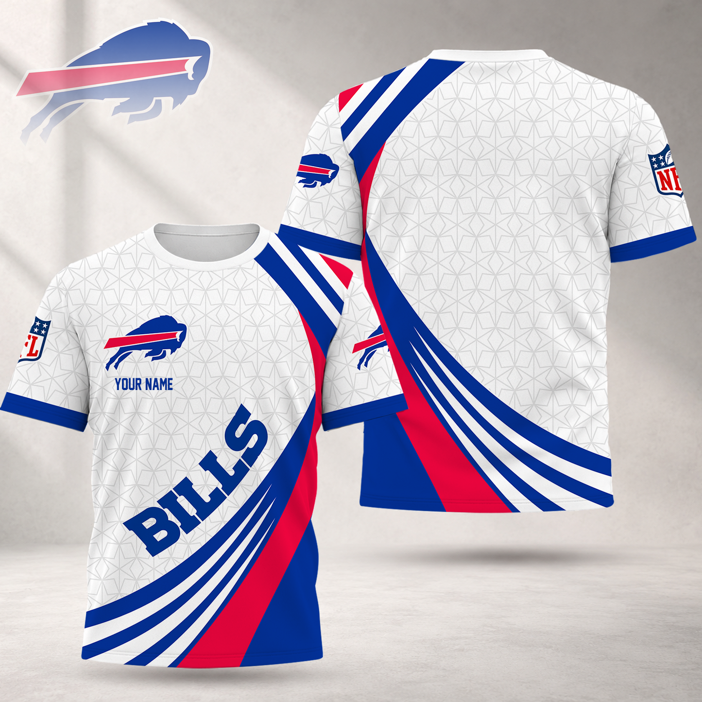 FINAL SALE - NEW CUSTOMIZED NFL03 BFB BUFFALO BILLS T-SHIRT, POLO SHIRT, ZIP POLO SHIRT, SWEATSHIRT, HOODIE & ZIP HOODIE