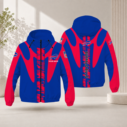 FLASH SALE - NEW CUSTOMIZED NFL03 BFB BUFFALO BILLS WINDBREAKER JACKET