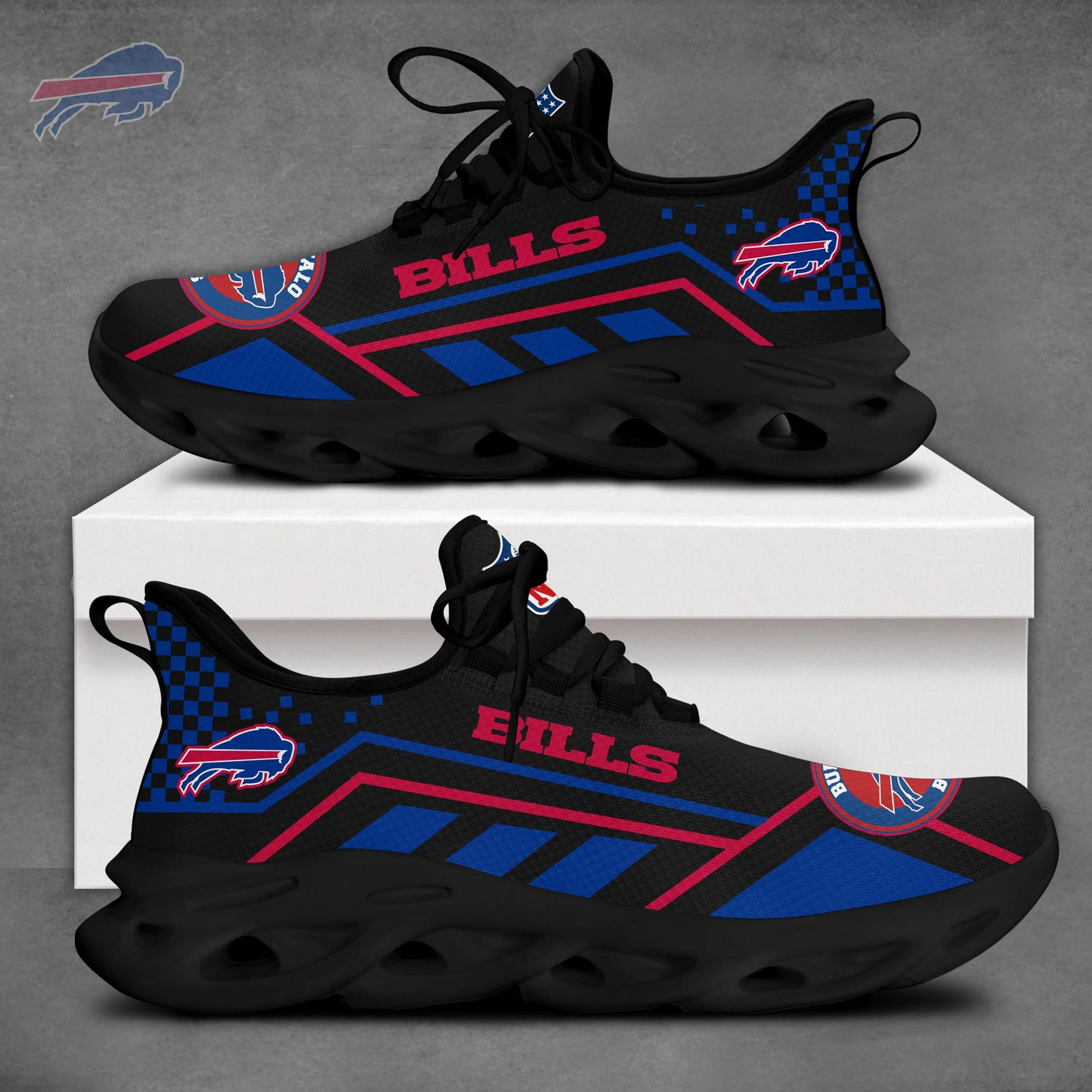 LIMITED EDITION - NEW CUSTOMIZED NFL03 BFB BUFFALO BILLS MAX SOUL SHOES