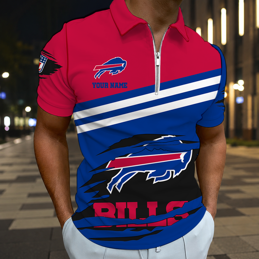 FINAL SALE - NEW CUSTOMIZED NFL03 BFB BUFFALO BILLS T-SHIRT, POLO SHIRT, ZIP POLO SHIRT, SWEATSHIRT, HOODIE & ZIP HOODIE