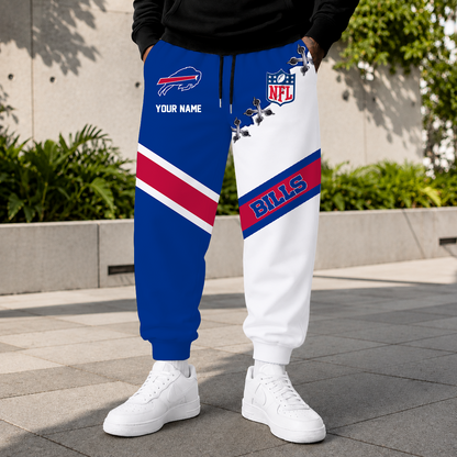 FLASH SALE - NEW CUSTOMIZED NFL03 BFB BUFFALO BILLS SWEATPANTS