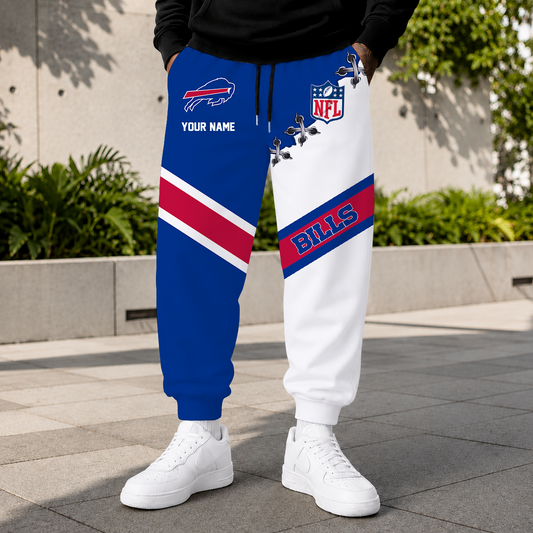 FLASH SALE - NEW CUSTOMIZED NFL03 BFB BUFFALO BILLS SWEATPANTS