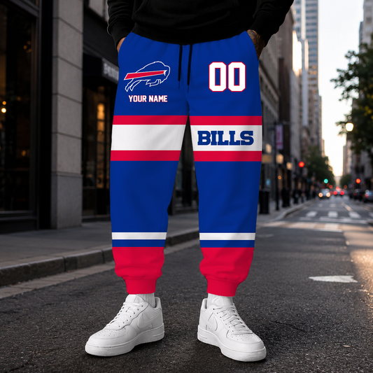 EXCLUSIVE EDITION - NEW CUSTOMIZED NFL03 BFB BUFFALO BILLS SWEATPANTS