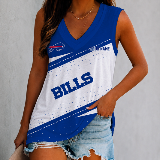 VIRAL EDITION - NEW CUSTOMIZED NFL03 BFB BUFFALO BILLS WOMEN'S V-NECK TANK TOP