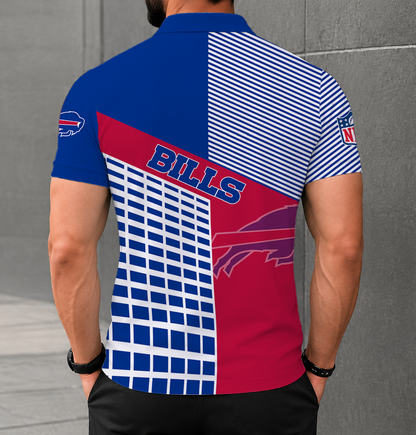 FINAL SALE - NEW CUSTOMIZED NFL03 BFB BUFFALO BILLS POLO SHIRT