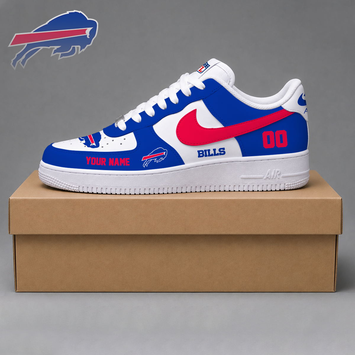 ELITE EDITION - NEW CUSTOMIZED NFL03 BFB BUFFALO BILLS AF1 SHOES