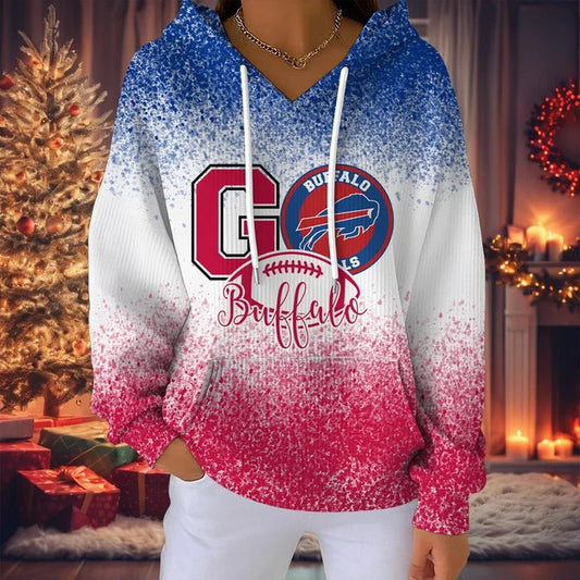 SPECIAL EDITION - NEW CUSTOMIZED NFL03 BFB BUFFALO BILLS RIBBED HOODIE & SWEATSHIRT