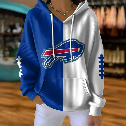 VIRAL EDITION - NEW CUSTOMIZED NFL03 BFB BUFFALO BILLS RIBBED HOODIE & SWEATSHIRT