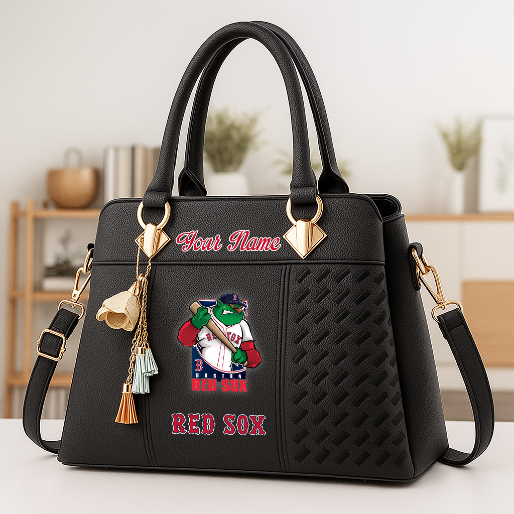LIMITED EDITION - NEW CUSTOMIZED MLB03 BRS BR SOX ZIP HANDBAG MULTICOLOR