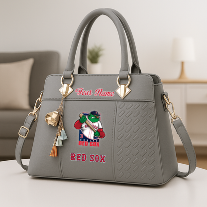 LIMITED EDITION - NEW CUSTOMIZED MLB03 BRS BR SOX ZIP HANDBAG MULTICOLOR