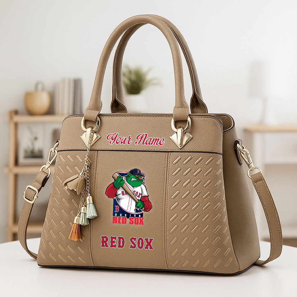 LIMITED EDITION - NEW CUSTOMIZED MLB03 BRS BR SOX ZIP HANDBAG MULTICOLOR