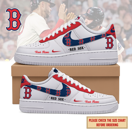 FINAL SALE - NEW CUSTOMIZED MLB03 BRS BOSTON RED SOX AF1 SHOES
