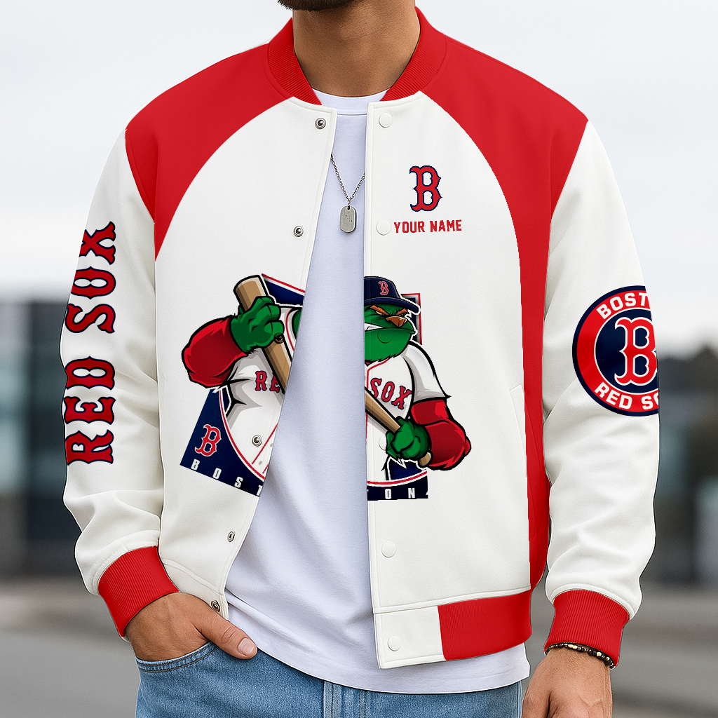 LIMITED EDITION - NEW CUSTOMIZED MLB03 BRS BR SOX BASEBALL JACKET, SATIN VARSITY JACKET