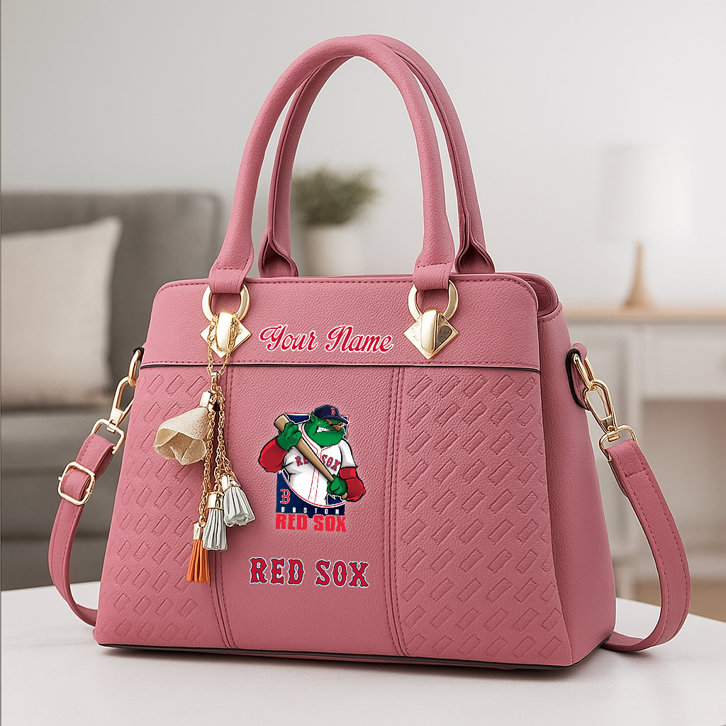 LIMITED EDITION - NEW CUSTOMIZED MLB03 BRS BR SOX ZIP HANDBAG MULTICOLOR