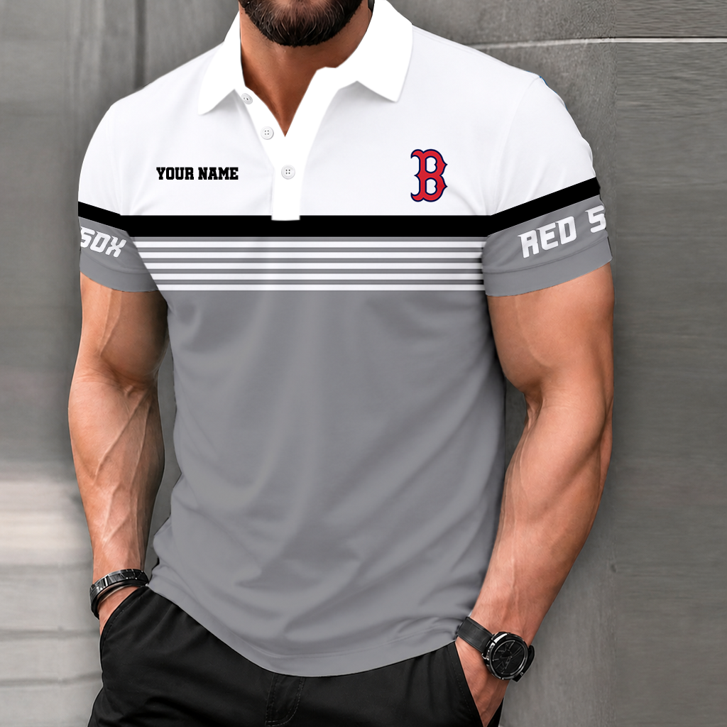 LIMITED EDITION - NEW CUSTOMIZED MLB03 BRS BOSTON RED SOX POLO SHIRT