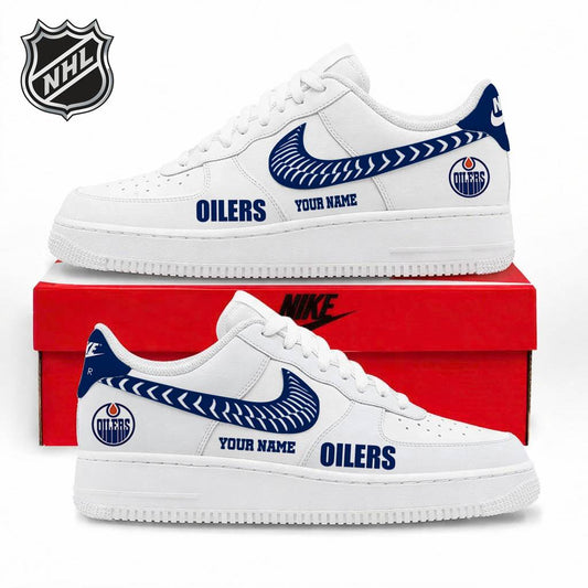 LIMITED EDITION - NEW CUSTOMIZED NHL03 EMO EDMONTON OILERS AF1 SNEAKERS